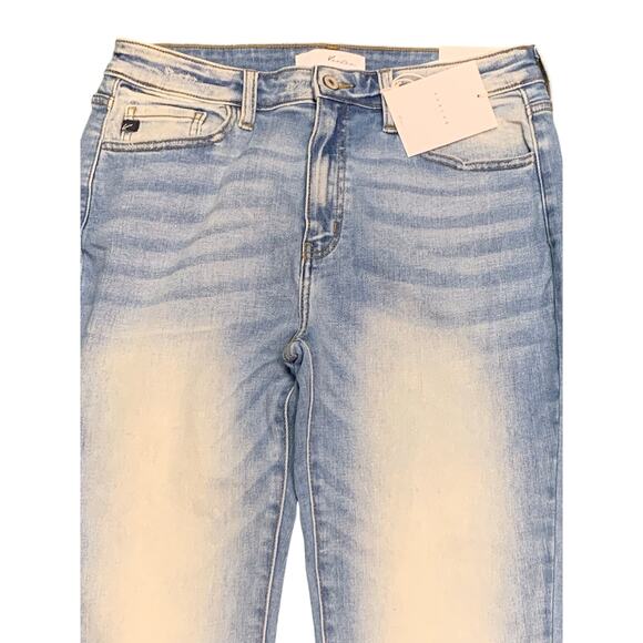 Kancan Estilo 40784 Chewed Hem Highrise Mid Light Wash Ankle Jeans sz 31 NWT - Picture 3 of 9